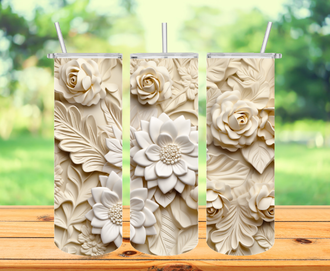Ivory 3D flowers