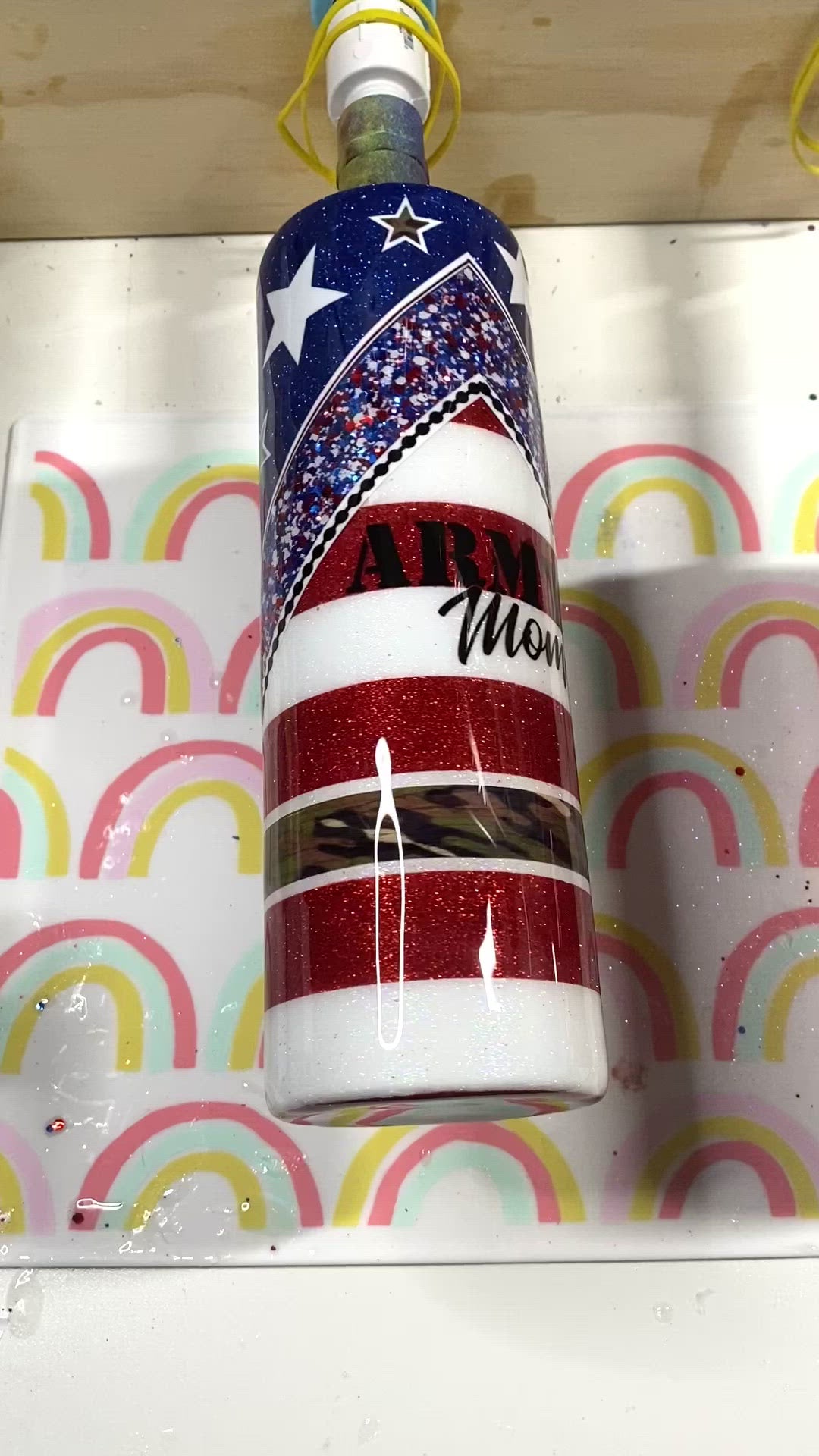 Stars and Stripes glitter tumbler