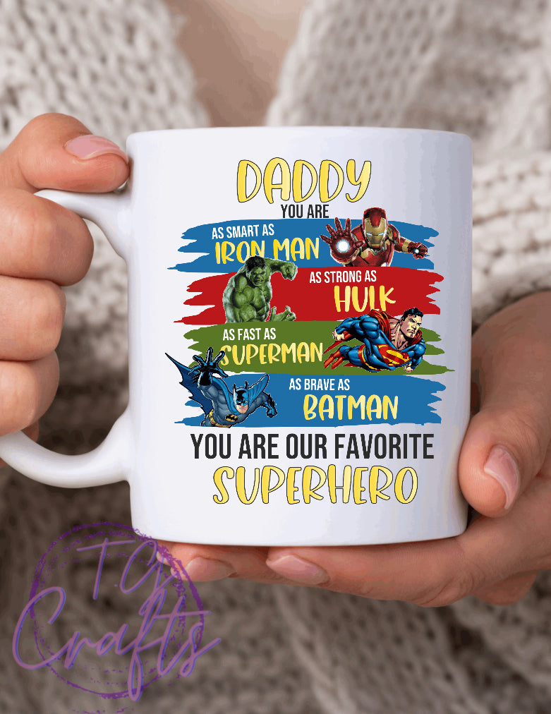 Superhero daddy mug