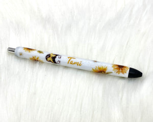 Personalized sunflower pen