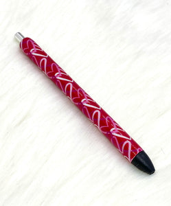 Red with hearts pen