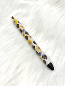 Leopard hearts and sunflowers