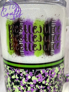 Beetlejuice travel mug