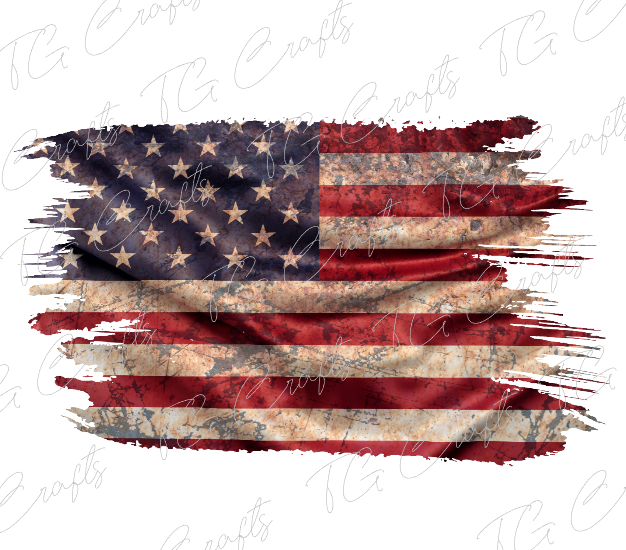 distressed flag dtf