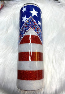 Stars and Stripes glitter tumbler