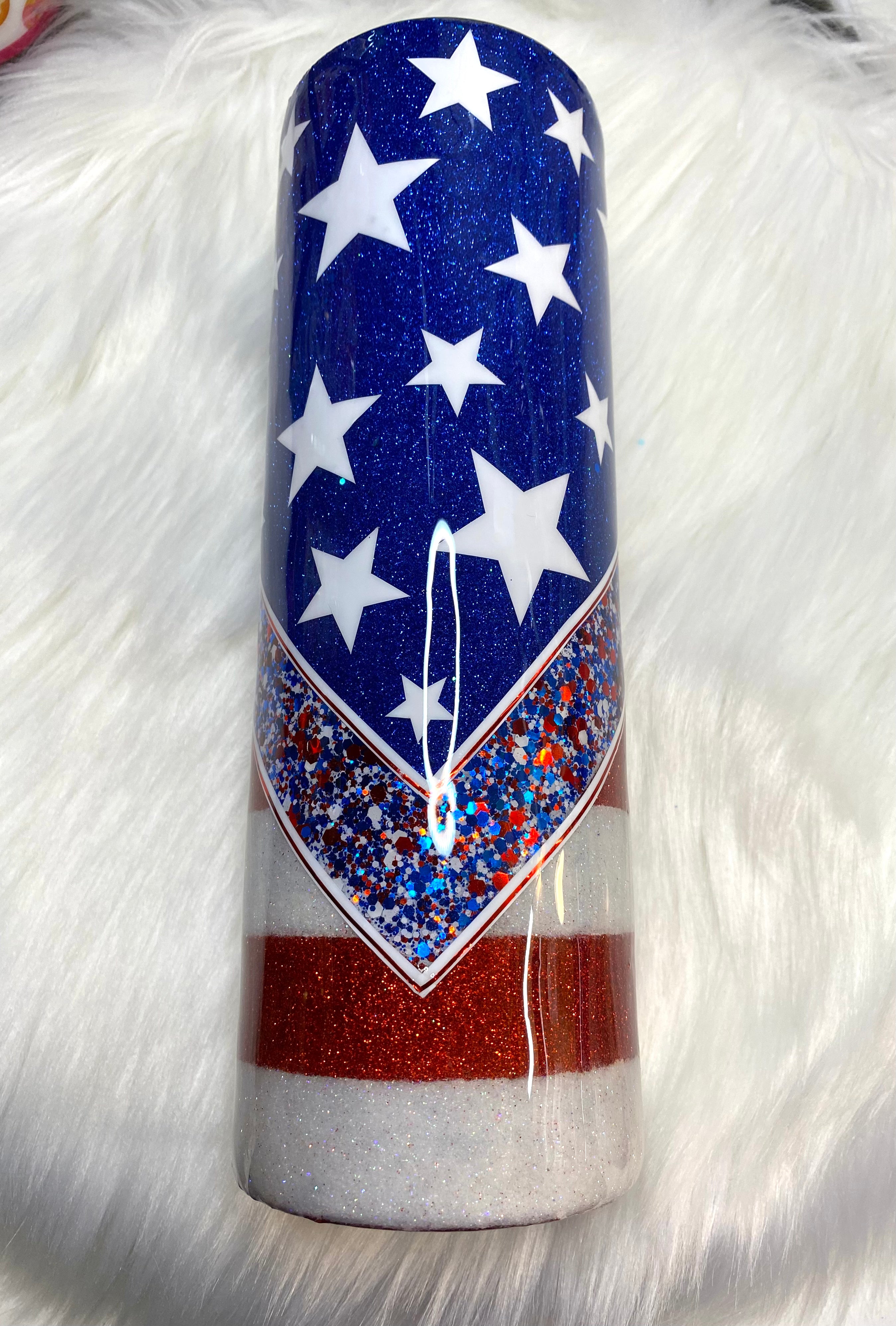 Stars and Stripes glitter tumbler